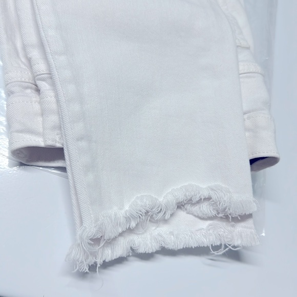 GAP Bright White High Rise Denim Jeans w/Cropped Tethered Raw Hem, SKINNY Jeans - Picture 2 of 16